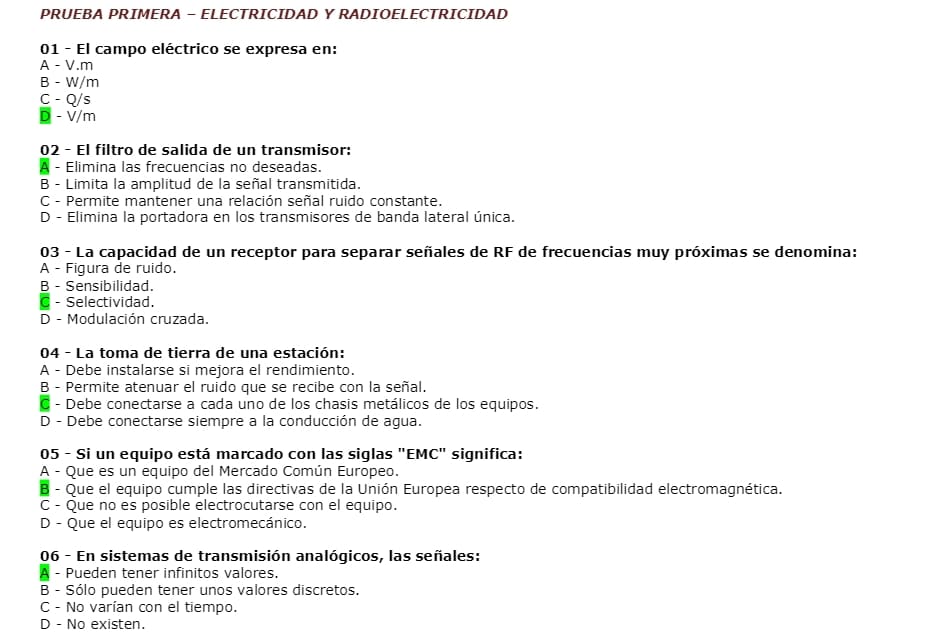 ejemplo examen de radioaficionado ejemplo examen de radioaficionado